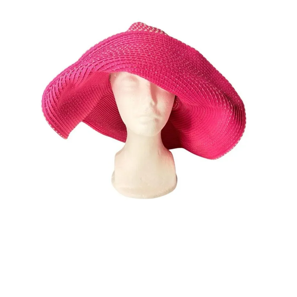 SanHat Diego Co Pink Wide Brim Sun Hat Floppy Beach Hat Packable Vacation Resort